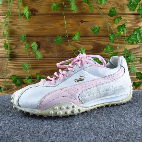 PUMA Women's VTG 80's Speed Game Cat‎ Turf Sneaker Pink Leather 8.5 Medium Used - Picture 1 of 7